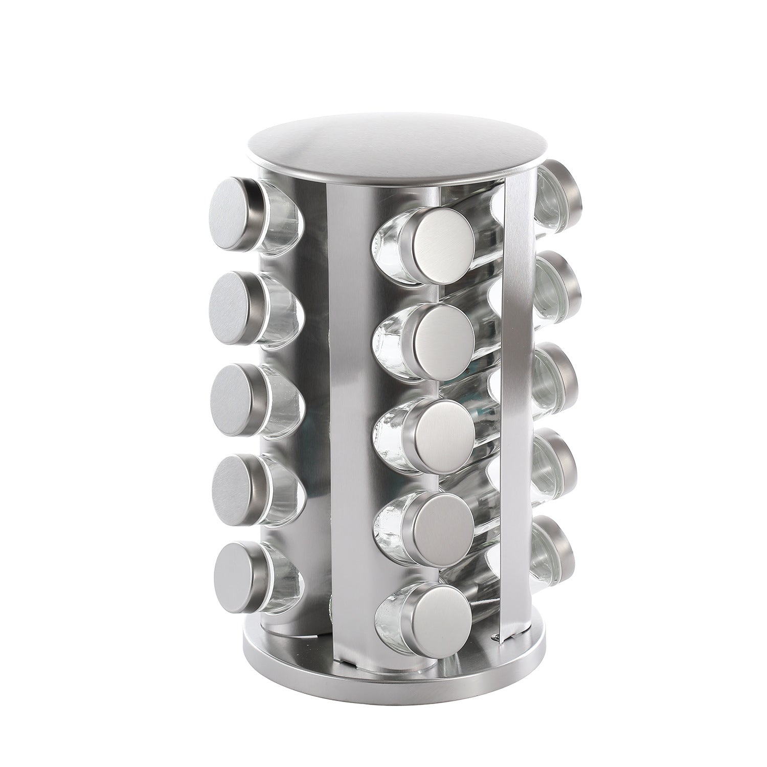 Set 20 recipiente, At Performance, pentru condimente, cu suport inox rotativ, argintiu